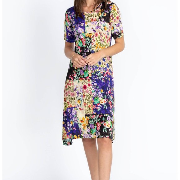 Johnny Was SKY FLOWER SWING DRESS  Size Large - Picture 3 of 11